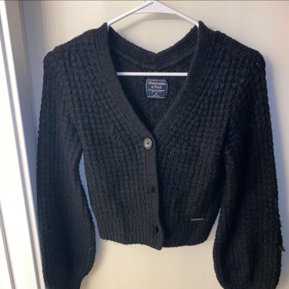 Abercrombie&Fitch Dark Navy Blue Cropped Cardigan Sweater